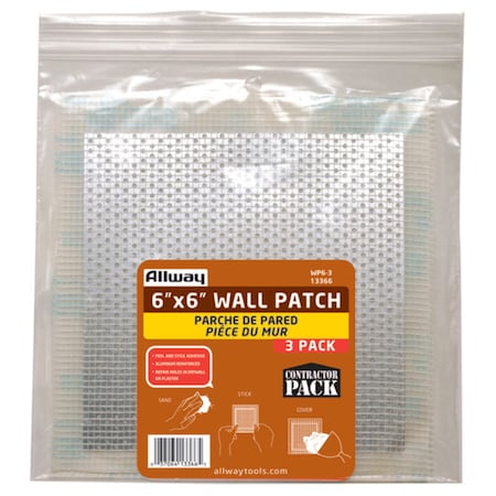 Allway Allway 6 in. L X 6 in. W Fiberglass White Self Adhesive Wall Repair Patch WP6-3